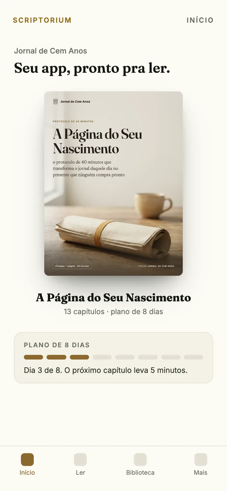 Capa do app do guia A Página do Seu Nascimento