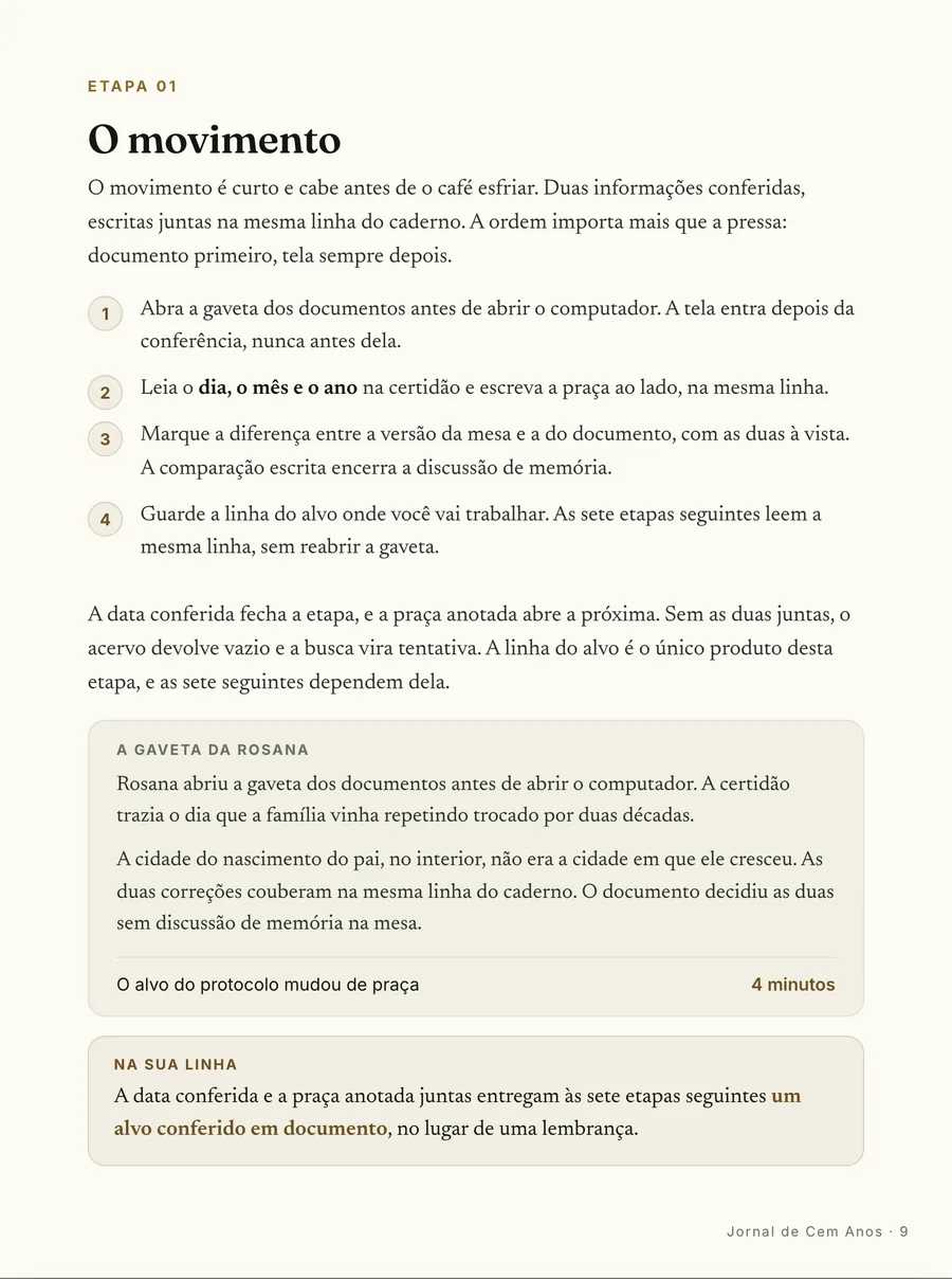 Página real do guia: Passo a passo